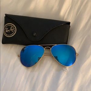 Blue aviator ray bans